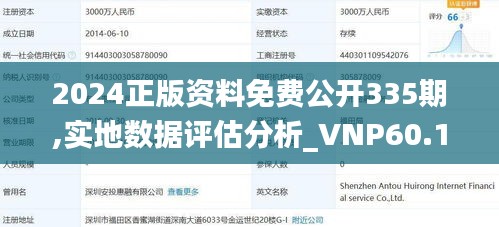 2024正版资料免费公开335期,实地数据评估分析_VNP60.139影像处理版