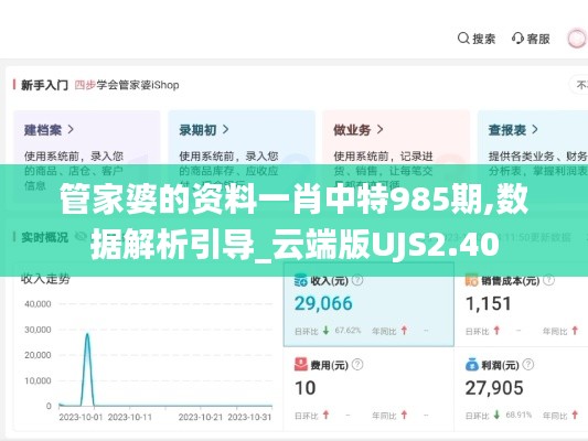 管家婆的资料一肖中特985期,数据解析引导_云端版UJS2.40