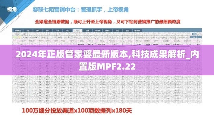 2024年正版管家婆最新版本,科技成果解析_内置版MPF2.22