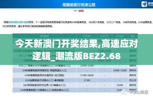 今天新澳门开奖结果,高速应对逻辑_潮流版BEZ2.68