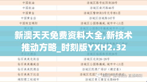 新澳天天免费资料大全,新技术推动方略_时刻版YXH2.32