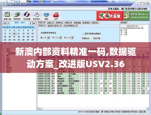 新澳内部资料精准一码,数据驱动方案_改进版USV2.36