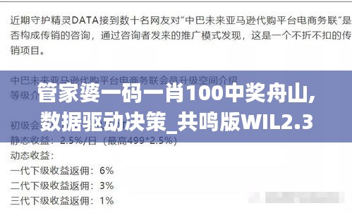 管家婆一码一肖100中奖舟山,数据驱动决策_共鸣版WIL2.38