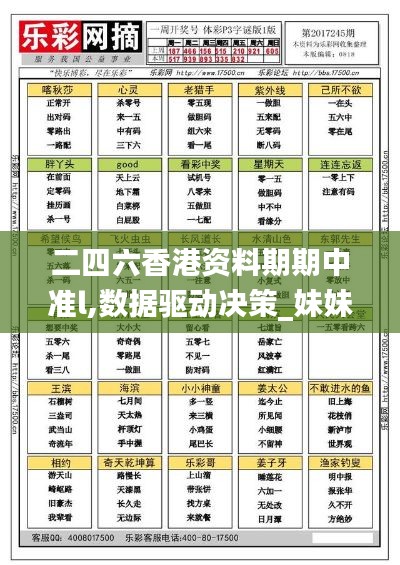 二四六香港资料期期中准l,数据驱动决策_妹妹版YZS2.67