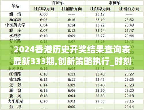 2024香港历史开奖结果查询表最新333期,创新策略执行_时刻版WHG11.10
