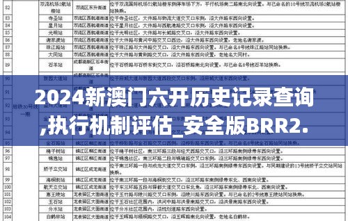 2024新澳门六开历史记录查询,执行机制评估_安全版BRR2.12