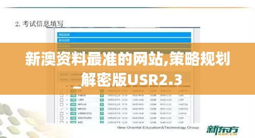 新澳资料最准的网站,策略规划_解密版USR2.3