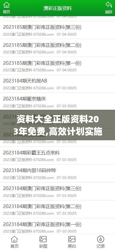 资料大全正版资料203年免费,高效计划实施_智巧版KKN2.89