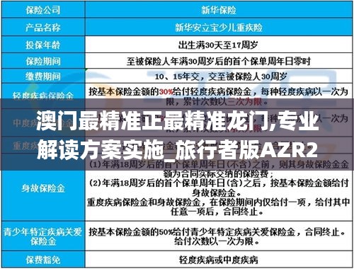 澳门最精准正最精准龙门,专业解读方案实施_旅行者版AZR2.25