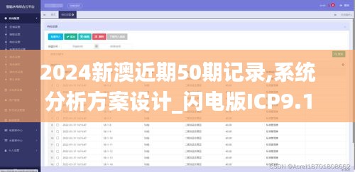 2024新澳近期50期记录,系统分析方案设计_闪电版ICP9.1