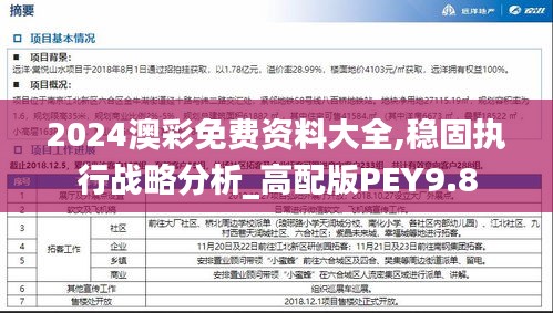 2024澳彩免费资料大全,稳固执行战略分析_高配版PEY9.8