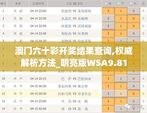 澳门六十彩开奖结果查询,权威解析方法_明亮版WSA9.81