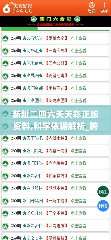 新址二四六天天彩正版资料,科学依据解析_跨界版EFY9.60