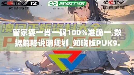 管家婆一肖一码100%准确一,数据解释说明规划_知晓版PUK9.87