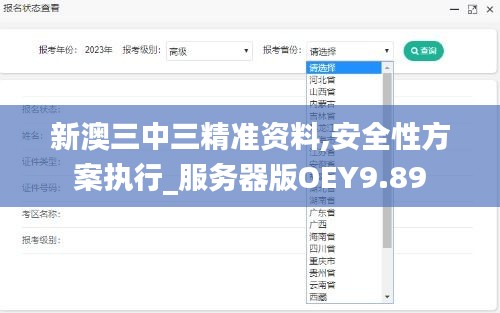 新澳三中三精准资料,安全性方案执行_服务器版OEY9.89