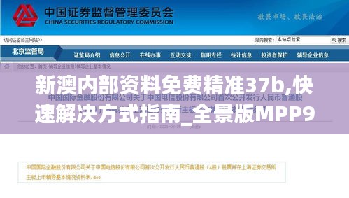 新澳内部资料免费精准37b,快速解决方式指南_全景版MPP9.59