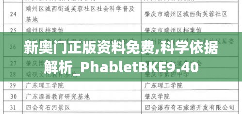 新奥门正版资料免费,科学依据解析_PhabletBKE9.40