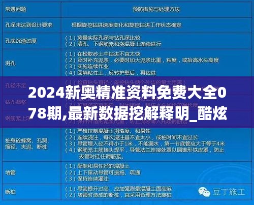 2024新奥精准资料免费大全078期,最新数据挖解释明_酷炫版MJF9.42
