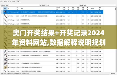 奥门开奖结果+开奖记录2024年资料网站,数据解释说明规划_精密版NZM9.95