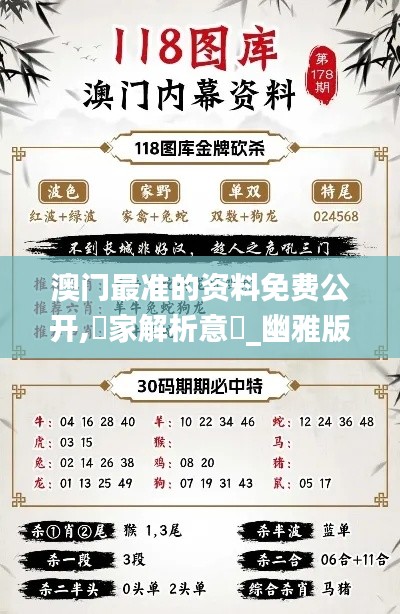 澳门最准的资料免费公开,專家解析意見_幽雅版MXE9.13
