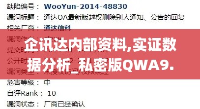 企讯达内部资料,实证数据分析_私密版QWA9.8