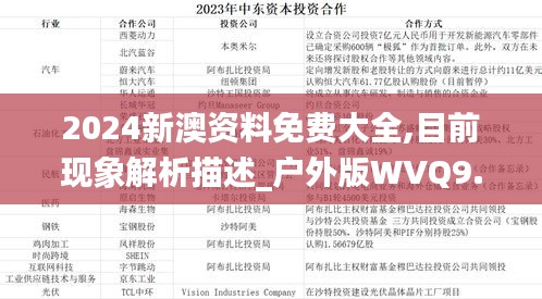 2024新澳资料免费大全,目前现象解析描述_户外版WVQ9.38