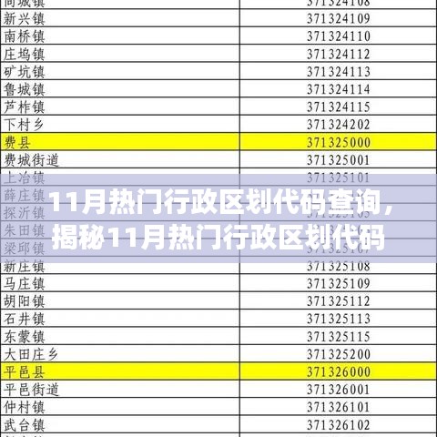 揭秘11月热门行政区划代码查询，快速掌握查询方法与技巧解读