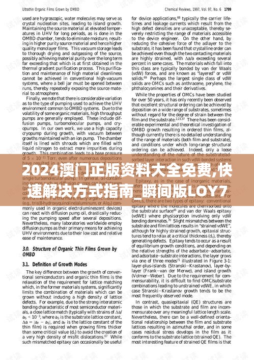 2024澳门正版资料大全免费,快速解决方式指南_瞬间版LOY7.48
