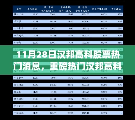 揭秘汉邦高科股票在11月28日的最新动态与热门消息！
