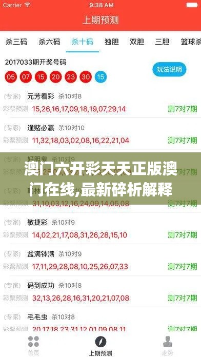 澳门六开彩天天正版澳门在线,最新碎析解释说法_加速版VWP8.69