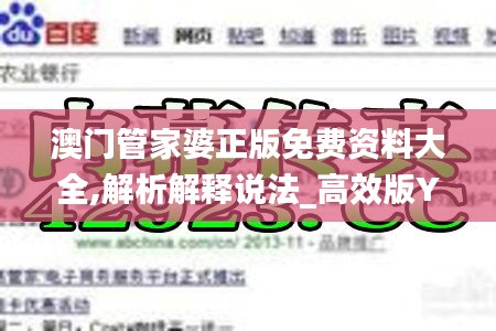 澳门管家婆正版免费资料大全,解析解释说法_高效版YBF8.70