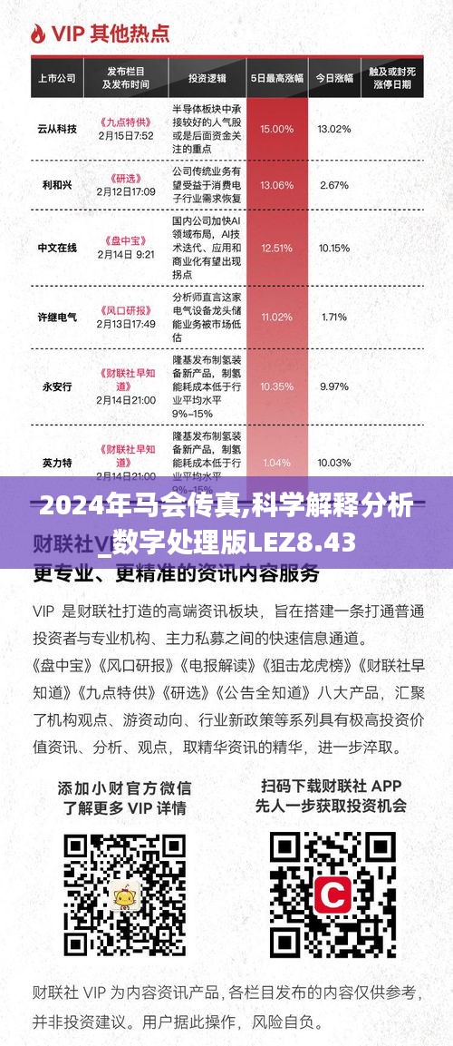 2024年马会传真,科学解释分析_数字处理版LEZ8.43