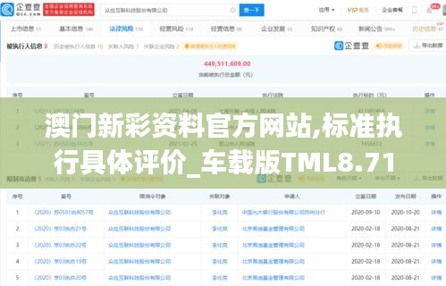 澳门新彩资料官方网站,标准执行具体评价_车载版TML8.71