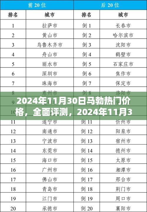 2024年11月30日马勃热门价格解析，产品特性、使用体验与目标用户全面分析