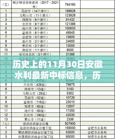 历史上的11月30日安徽水利最新中标信息及其深度影响分析