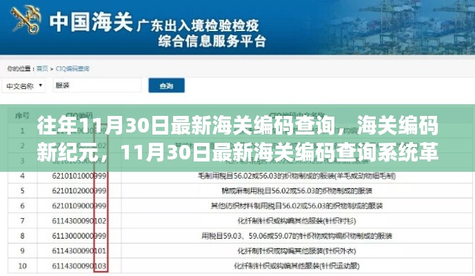 最新海关编码查询系统，新纪元革新体验，历年11月30日数据更新解读