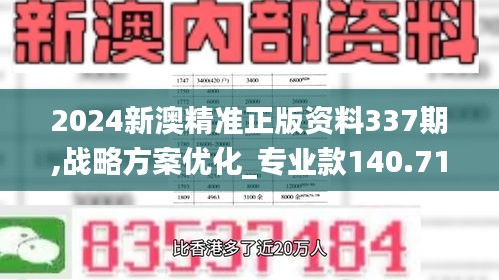 2024新澳精准正版资料337期,战略方案优化_专业款140.711-7