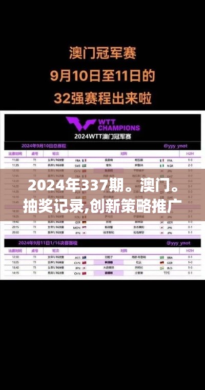 2024年337期。澳门。抽奖记录,创新策略推广_经典版57.587-9
