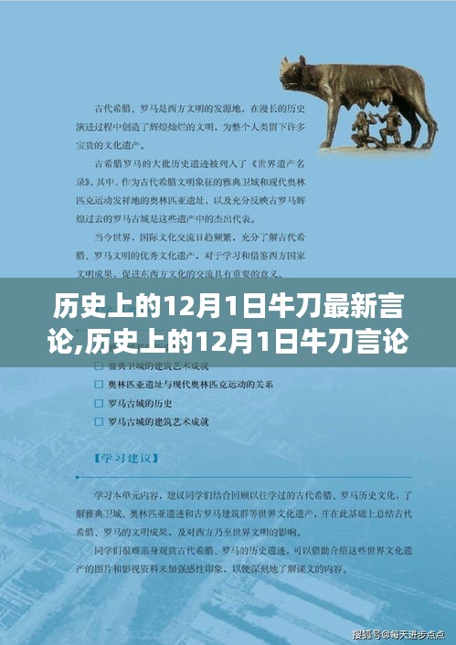 深度解析牛刀在历史上的12月1日言论，特性、体验、竞品对比与用户洞察