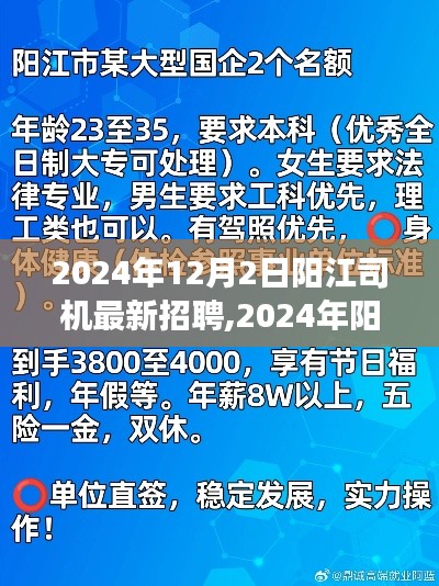 2024年12月2日阳江司机最新招聘,2024年阳江司机最新招聘，职业发展与机遇探寻