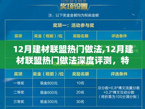 12月建材联盟热门做法深度解析，特性、体验、竞争分析与目标用户群体剖析
