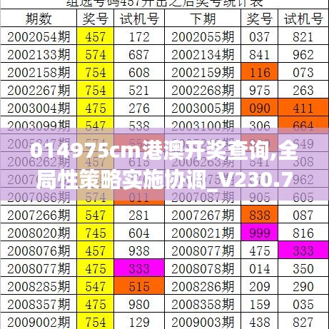 014975cm港澳开奖查询,全局性策略实施协调_V230.704