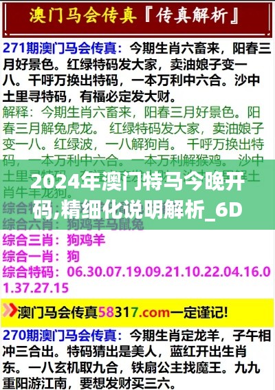 2024年澳门特马今晚开码,精细化说明解析_6DM160.837