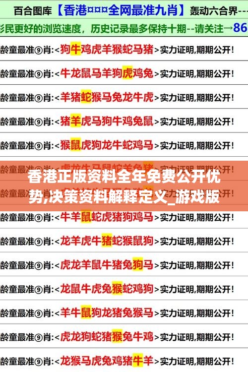 香港正版资料全年免费公开优势,决策资料解释定义_游戏版2.364