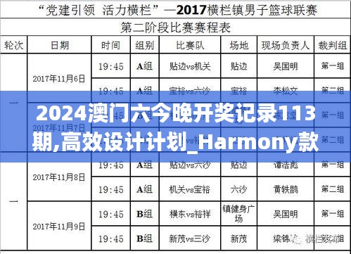 2024澳门六今晚开奖记录113期,高效设计计划_Harmony款10.127