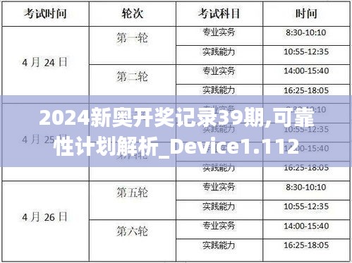2024新奥开奖记录39期,可靠性计划解析_Device1.112