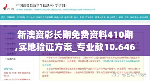 新澳资彩长期免费资料410期,实地验证方案_专业款10.646