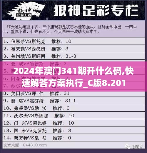 2024年澳门341期开什么码,快速解答方案执行_C版8.201