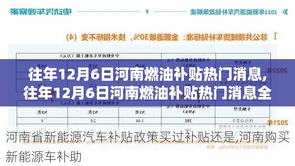 往年12月6日河南燃油补贴详解，如何获取补贴的全攻略