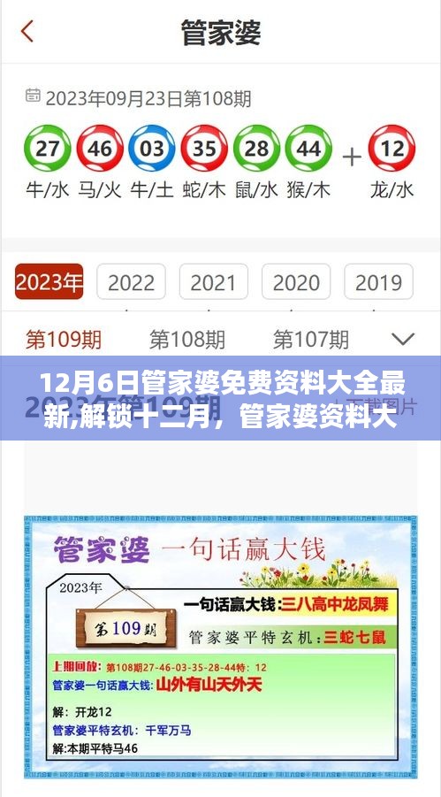 12月最新管家婆资料大全，免费获取无限资源，解锁最新资讯